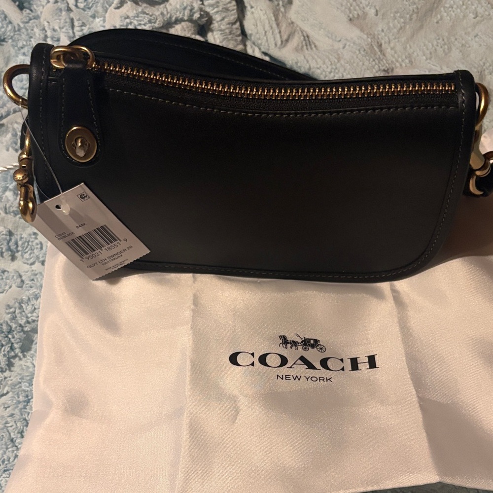 Coach Midnight Black Leather Shoulder Bag